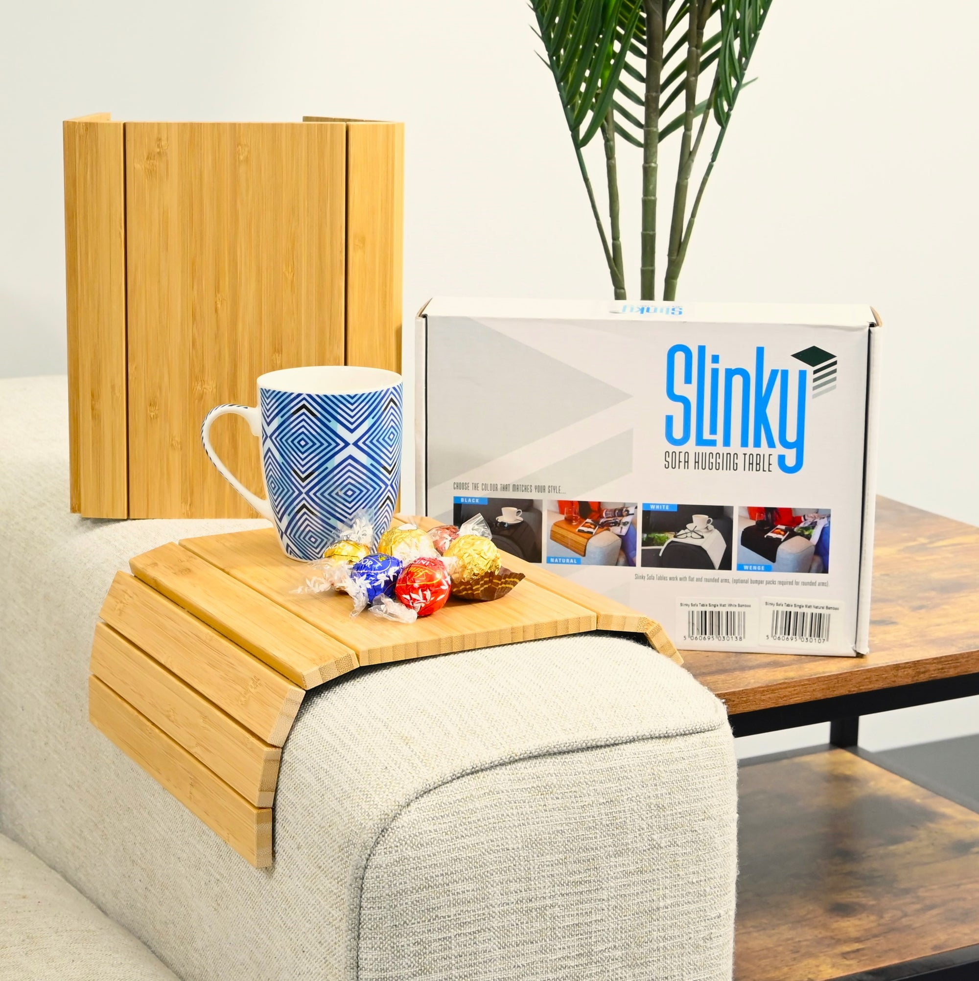 Slinky sofa store hugging table