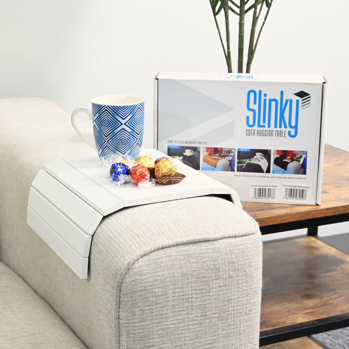 Slinky sofa hugging table hotsell